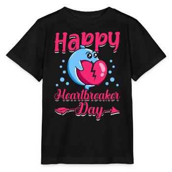 Happy Heartbreaker Day Valentine's Day Dolphin Meme - Stanley/Stella MINI CREATOR Kids’ T-Shirt - black - Front - Mikhail (115cm)