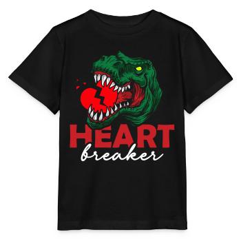 Anti-valentinstag Single Herzensbrecher T-rex - Stanley/Stella Kinder T-Shirt MINI CREATOR  - Schwarz - Vorne - Mikhail (115cm)