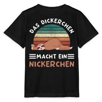 Das Dickerchen Macht Ein Nickerchen Morgenmuffel - Stanley/Stella Kinder T-Shirt MINI CREATOR  - Schwarz - Vorne - Mikhail (115cm)
