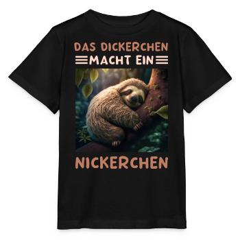 Das Dickerchen Macht Ein Nickerchen Morgenmuffel - Stanley/Stella Kinder T-Shirt MINI CREATOR  - Schwarz - Vorne - Mikhail (115cm)