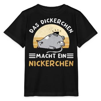 Das Dickerchen Macht Ein Nickerchen Morgenmuffel - Stanley/Stella Kinder T-Shirt MINI CREATOR  - Schwarz - Vorne - Mikhail (115cm)