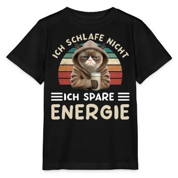 Ich Schlafe Nicht Ich Spare Energie Morgenmuffe - Stanley/Stella Kinder T-Shirt MINI CREATOR  - Schwarz - Vorne - Mikhail (115cm)