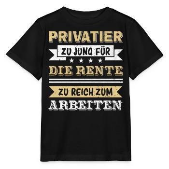 Privatier Zu Jung Für Die Rente - Stanley/Stella Kinder T-Shirt MINI CREATOR  - Schwarz - Vorne - Mikhail (115cm)