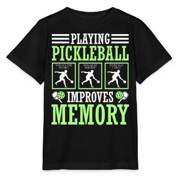 Pickleball play improves memory - Stanley/Stella MINI CREATOR Kids’ T-Shirt - black - Front - Mikhail (115cm)