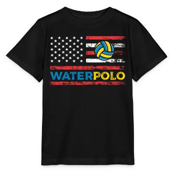 Water Polo American Sports Flag Swimming Pool - Stanley/Stella MINI CREATOR Kids’ T-Shirt - black - Front - Mikhail (115cm)