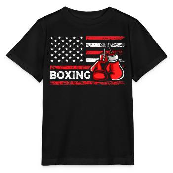 Boxhandschuhe American Combat Sports Flag - Stanley/Stella Kinder T-Shirt MINI CREATOR  - Schwarz - Vorne - Mikhail (115cm)