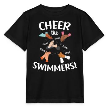 The swimmers cheer hands clap pool sports - Stanley/Stella MINI CREATOR Kids’ T-Shirt - black - Front - Mikhail (115cm)