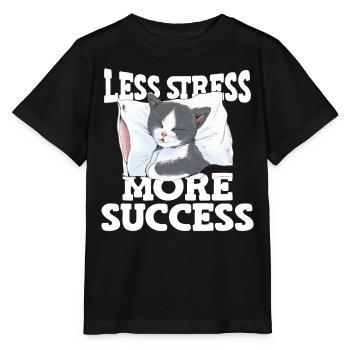 Moins de stress Plus de succès Sieste Chat Stress - T-shirt bio MINI CREATOR Stanley/Stella Enfant - noir - Devant - Mikhail (115cm)