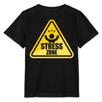 Stress Zone Verkehrszeichen National Stress - Stanley/Stella Kinder T-Shirt MINI CREATOR  - Schwarz - Vorne - Mikhail (115cm)
