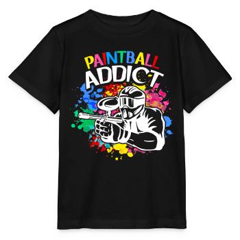 Paintball Addict Bunte Farbe Teamsport Paintball - Stanley/Stella Kinder T-Shirt MINI CREATOR  - Schwarz - Vorne - Mikhail (115cm)