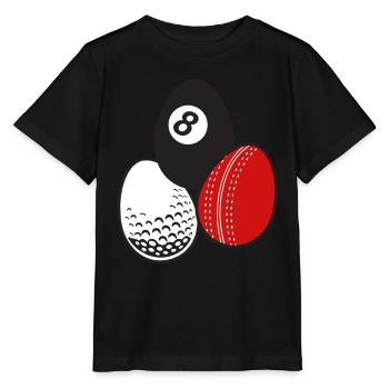 Cue Sport Billard Cricket Golf Easter Eggs Balls - T-shirt bio MINI CREATOR Stanley/Stella Enfant - noir - Devant - Mikhail (115cm)