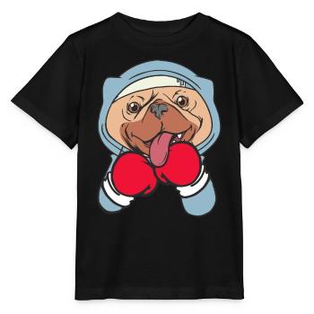 Dog Boxer Athlète martial Sparring Sports de combat - T-shirt bio MINI CREATOR Stanley/Stella Enfant - noir - Devant - Mikhail (115cm)