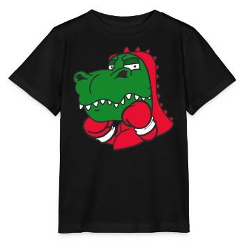 Dinosaure Boxeur Athlète Martial Athlète Sparring Sport - T-shirt bio MINI CREATOR Stanley/Stella Enfant - noir - Devant - Mikhail (115cm)
