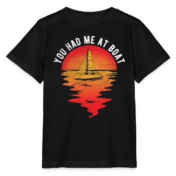 Segelboot Kapitän Spruch Zum Segeln - Stanley/Stella Kinder T-Shirt MINI CREATOR  - Schwarz - Vorne - Mikhail (115cm)