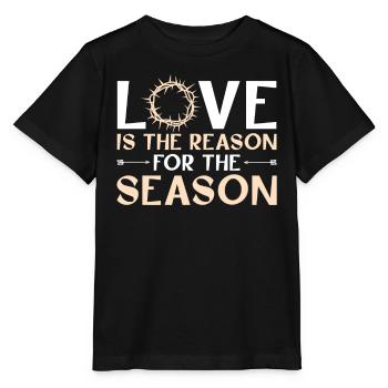 Love is the reason for the season - Stanley/Stella MINI CREATOR Kids’ T-Shirt - black - Front - Mikhail (115cm)