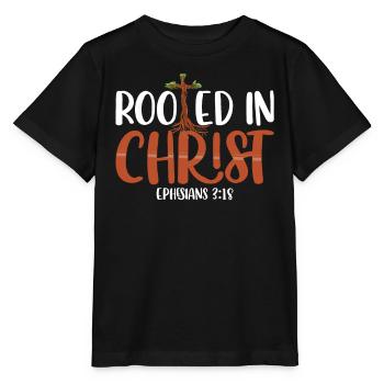 Enraciné dans le Christ des chrétiens d’Éphèse - T-shirt bio MINI CREATOR Stanley/Stella Enfant - noir - Devant - Mikhail (115cm)