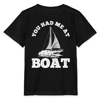 Segelboot Kapitän Spruch Zum Segeln - Stanley/Stella Kinder T-Shirt MINI CREATOR  - Schwarz - Vorne - Mikhail (115cm)
