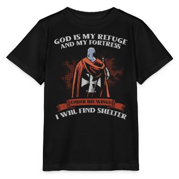 Gott Ist Meine Zuflucht Und Meine Festung - Stanley/Stella Kinder T-Shirt MINI CREATOR  - Schwarz - Vorne - Mikhail (115cm)