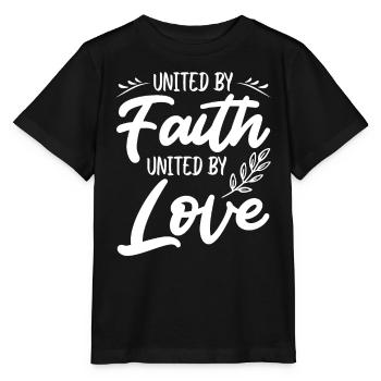 United in faith, united in love - Stanley/Stella MINI CREATOR Kids’ T-Shirt - black - Front - Mikhail (115cm)