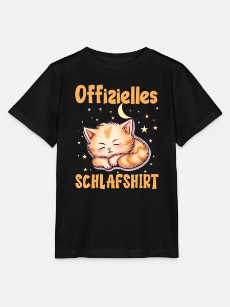 Offizielles Schlafshirt Schlafende Katze - Stanley/Stella Kinder T-Shirt MINI CREATOR - Schwarz