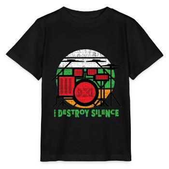 Drums Drummer Instrument Musician Music - Stanley/Stella MINI CREATOR Kids’ T-Shirt - black - Front - Mikhail (115cm)