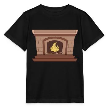 Kamin Feuer Knistern Wärme Ofen Heizen - Stanley/Stella Kinder T-Shirt MINI CREATOR  - Schwarz - Vorne - Mikhail (115cm)
