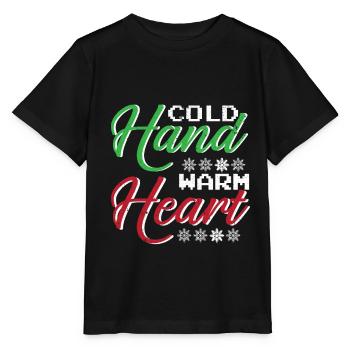 Winter Cold Hands Warm Heart Snow Cold - Stanley/Stella MINI CREATOR Kids’ T-Shirt - black - Front - Mikhail (115cm)