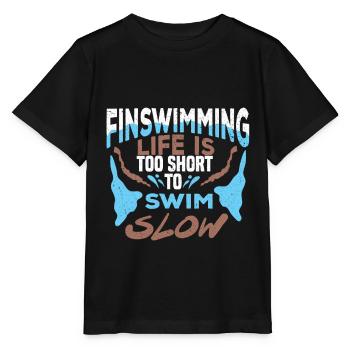 Fin Swimming Fins Swimming Water Sports - Stanley/Stella MINI CREATOR Kids’ T-Shirt - black - Front - Mikhail (115cm)