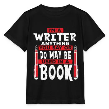 Author Writing a book Writing Novel Copywriter - Stanley/Stella MINI CREATOR Kids’ T-Shirt - black - Front - Mikhail (115cm)