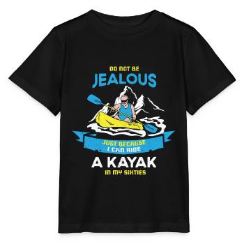 Kajak Boot Kanu Paddelboot Doppelpaddel - Stanley/Stella Kinder T-Shirt MINI CREATOR  - Schwarz - Vorne - Mikhail (115cm)
