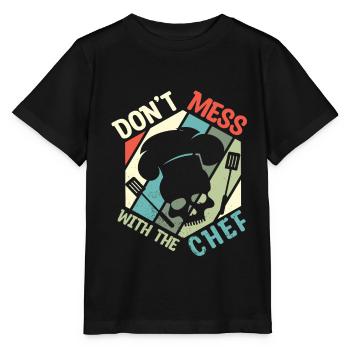 Cuisinier Chef étoilé Gastro Restaurant - T-shirt bio MINI CREATOR Stanley/Stella Enfant - noir - Devant - Mikhail (115cm)