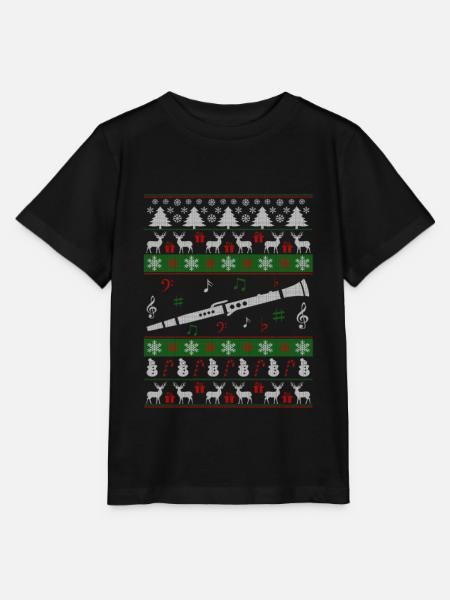 Clarinette laid Noël - T-shirt bio MINI CREATOR Stanley/Stella Enfant - noir