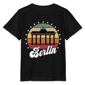 Berlin Allemagne Capitale Souvenir Retro Shirt - T-shirt bio MINI CREATOR Stanley/Stella Enfant - noir - Devant - Mikhail (115cm)