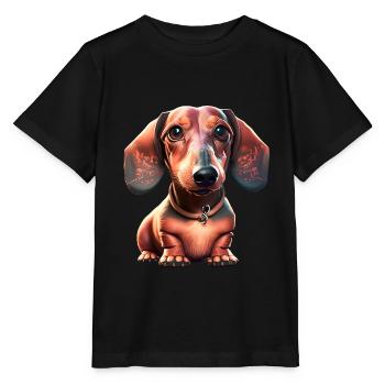 Teckel Teckel Propriétaire de teckel - T-shirt bio MINI CREATOR Stanley/Stella Enfant - noir - Devant - Mikhail (115cm)