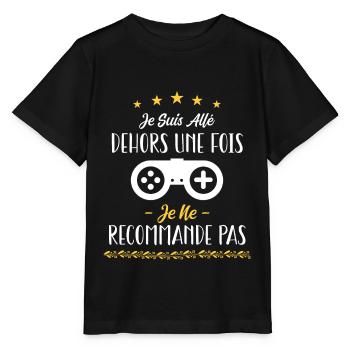 Je suis allé dehors une fois - T-shirt bio MINI CREATOR Stanley/Stella Enfant - noir - Devant - Mikhail (115cm)