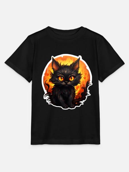 Halloween Kater - Stanley/Stella Kinder T-Shirt MINI CREATOR  - Schwarz