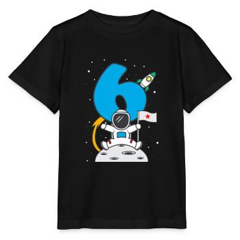 6e anniversaire astronaute cadeau garçon de 6 ans - T-shirt bio MINI CREATOR Stanley/Stella Enfant - noir - Devant - Mikhail (115cm)