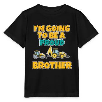 Großer Stolzer Bruder Bagger 2024 Geschenk - Stanley/Stella Kinder T-Shirt MINI CREATOR  - Schwarz - Vorne - Mikhail (115cm)
