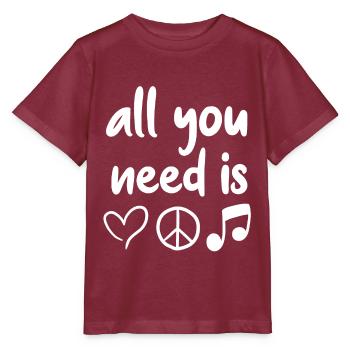 Musik - Stanley/Stella T-shirt MINI CREATOR til børn - burgunder-rød - Foran - Kain (125cm)
