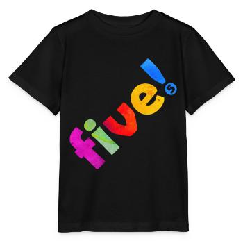 FIVE 5 YEARS 5TH BIRTHDAY - Stanley/Stella MINI CREATOR Kids’ T-Shirt - black - Front - Mikhail (115cm)