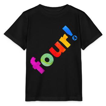 FOUR 4 YEARS 4TH BIRTHDAY - Stanley/Stella MINI CREATOR Kids’ T-Shirt - black - Front - Mikhail (115cm)