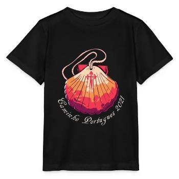 Caminho Portugues 2021 Way of St. James Pilgrim's Mussel - Stanley/Stella MINI CREATOR Kids’ T-Shirt - black - Front - Mikhail (115cm)