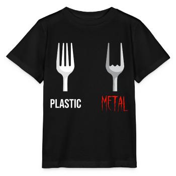 Fork Plastic Metal Music - Stanley/Stella MINI CREATOR Kids’ T-Shirt - black - Front - Mikhail (115cm)