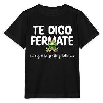 ROME EN PAROLES - Te dico fermata - T-shirt bio MINI CREATOR Stanley/Stella Enfant - noir - Devant - Mikhail (115cm)