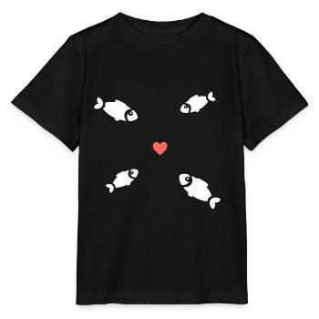 Poissons Essaim de poisson Coeur - T-shirt bio MINI CREATOR Stanley/Stella Enfant - noir - Devant - Mikhail (115cm)