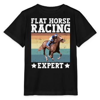 Flat Horse Racing - Horse Racing Equestrian - Stanley/Stella MINI CREATOR Kids’ T-Shirt - black - Front - Mikhail (115cm)