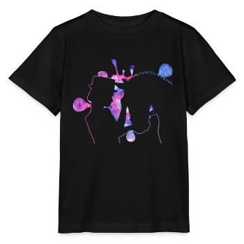 Dressur Reiten Reiten Reiter Reiten - Stanley/Stella Kinder T-Shirt MINI CREATOR  - Schwarz - Vorne - Mikhail (115cm)