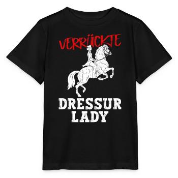 Verrückte Dressur Lady - Dressurreiten Dressur - Stanley/Stella Kinder T-Shirt MINI CREATOR  - Schwarz - Vorne - Mikhail (115cm)
