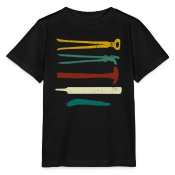 Hufschmied Schmiede Anivl Blacksmithing - Stanley/Stella Kinder T-Shirt MINI CREATOR  - Schwarz - Vorne - Mikhail (115cm)