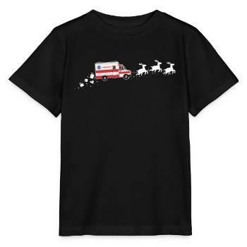 Krankenwagen Weihnachtsmann Weihnachtsschlitten - - Stanley/Stella Kinder T-Shirt MINI CREATOR  - Schwarz - Vorne - Mikhail (115cm)